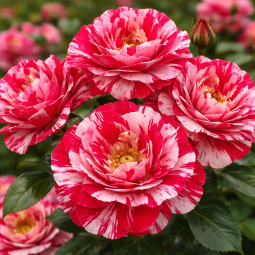 Rosier buisson ‘Scentimental’ – Rose rouge et blanc panaché parfumée à Bouc-Bel-Air, Marseille, Aix-en-Provence | Pépinière Faur