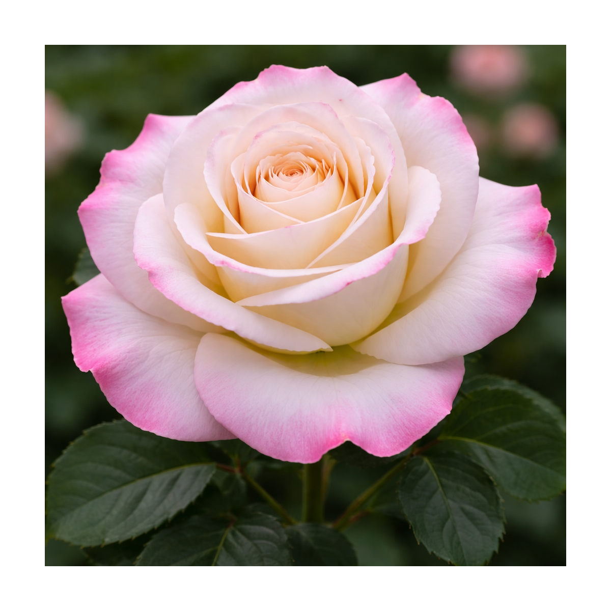 Rosier buisson ‘Moonstone’ – Rose blanche bordée de rose à Bouc-Bel-Air, Marseille, Aix-en-Provence | Pépinière Faure