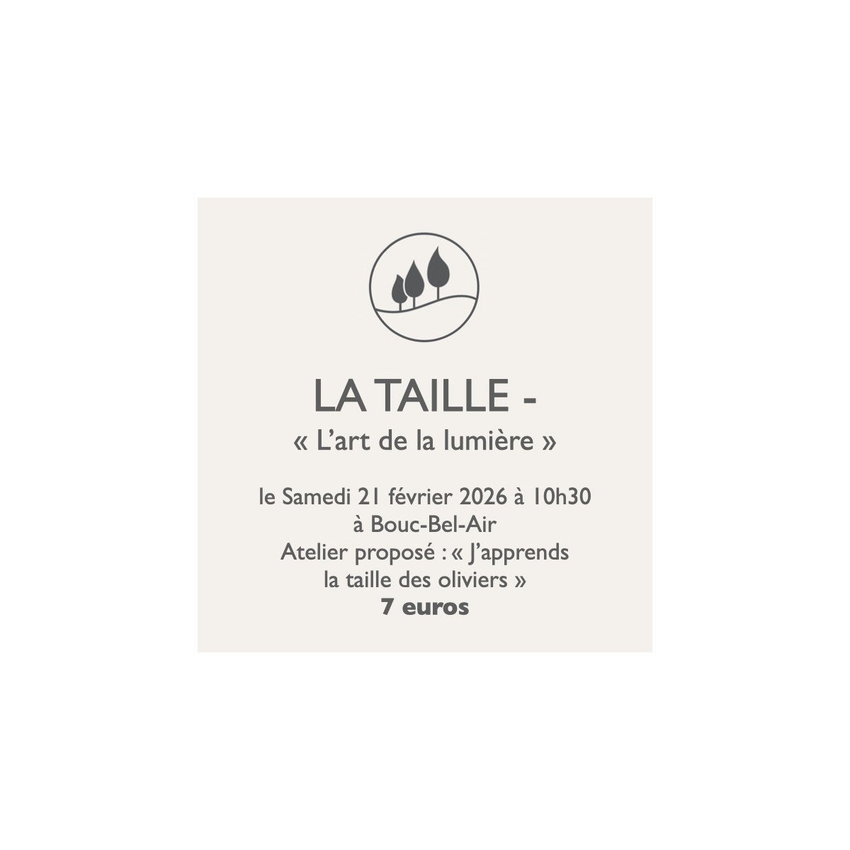 Atelier jardinage - La Taille